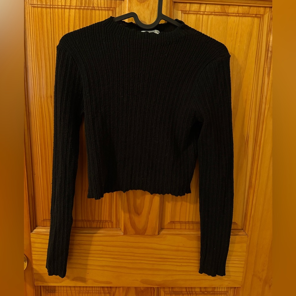 ZARA black textured long sleeve